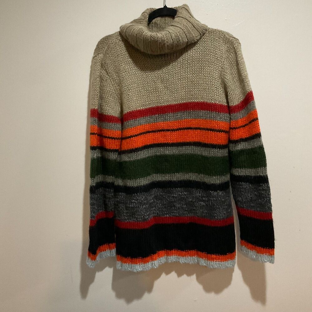 Y2K Vintage Free People Wool Blend Striped Chunky Sweater Women’s Size M Grandpa